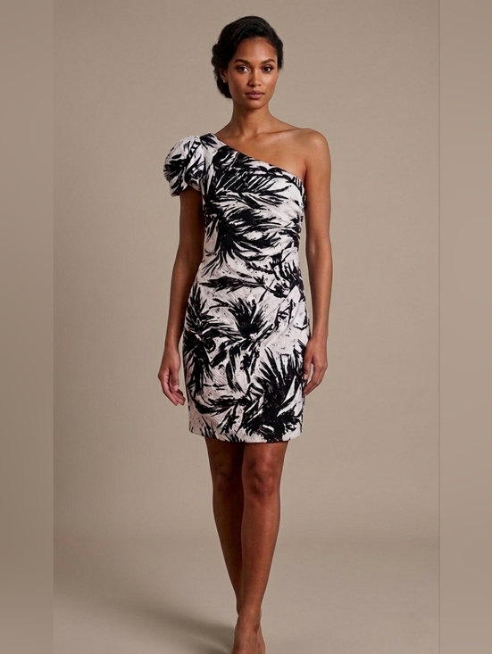 Diane Von Furstenberg Dresses & Skirts - Diane von Furstenberg DVF One-Shoulder Palm Lace Ruched Mini Dress - Size 10